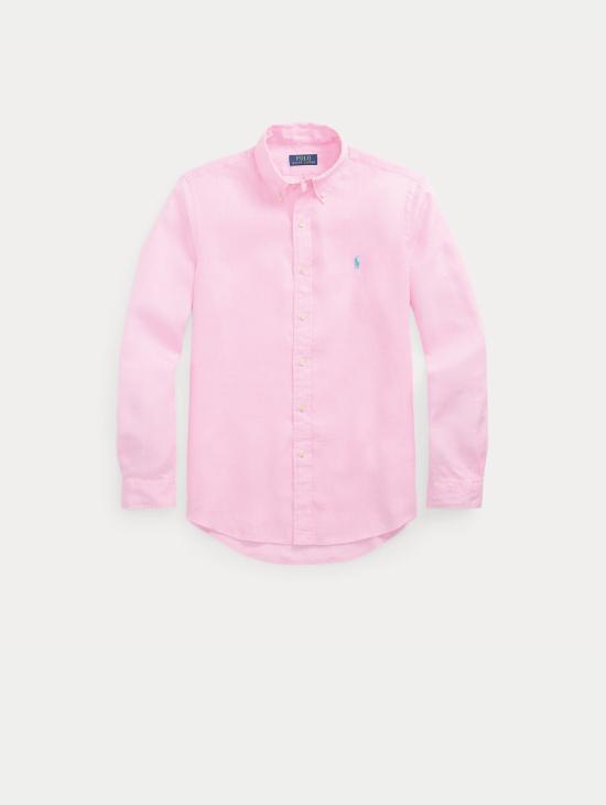 26SS 랄프 로렌 셔츠 Lino Custom Fit Rosa를 입은 Camicia - RALPH LAUREN