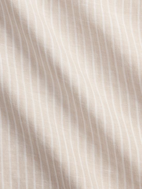 26SS 랄프 로렌 셔츠 Lino Custom Fit a Righe Beige/Bianco를 입은 Camicia - RALPH LAUREN