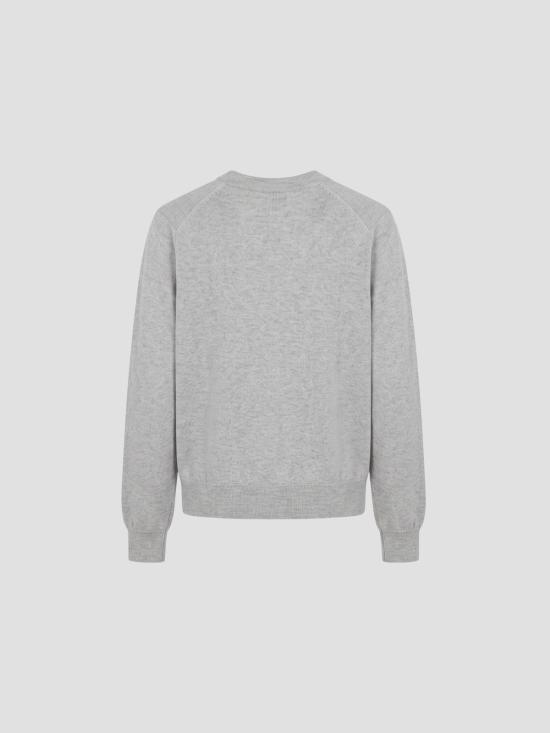 26SS 메종키츠네 베이비 폭스 메리노 레귤러 가디건 PW00502KT1181 H120 LIGHT GREY MEL - MAISON KITSUNE