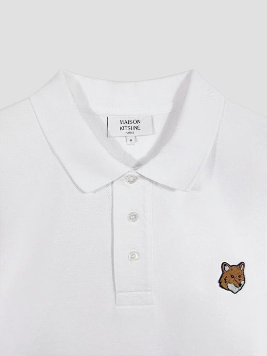 26SS 메종키츠네 폭스 헤드 레귤러 폴로 티셔츠 PM00209KP0002 P100 WHITE - MAISON KITSUNE