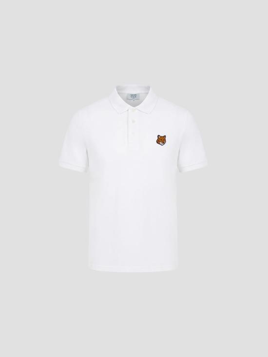 26SS 메종키츠네 폭스 헤드 레귤러 폴로 티셔츠 PM00209KP0002 P100 WHITE