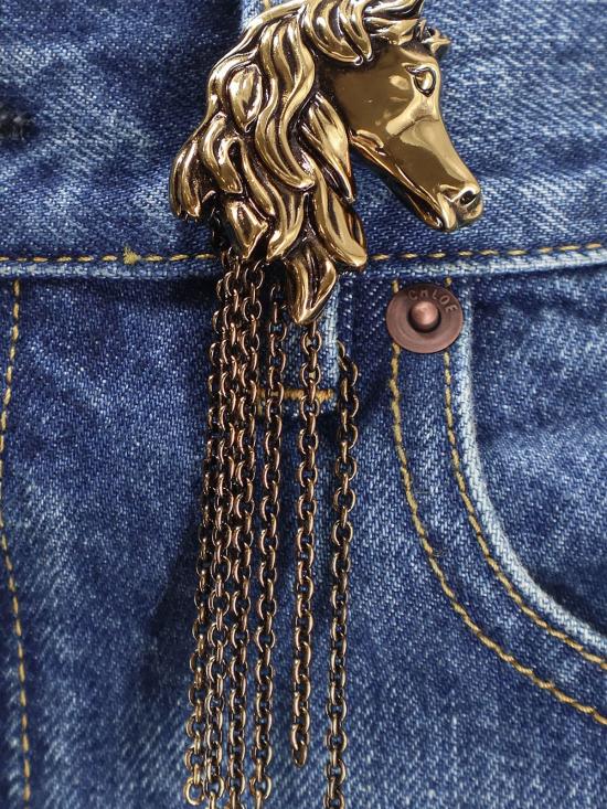  끌로에 데님 팬츠 하이웨이스트 바이오로직 코튼 진 워시드 인디고 - CHLOE