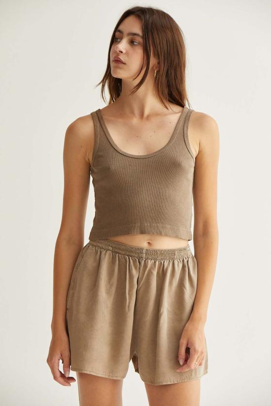  아셀 민소매 티셔츠 애셔 라야 경량 립 탱크탑 - ASHER