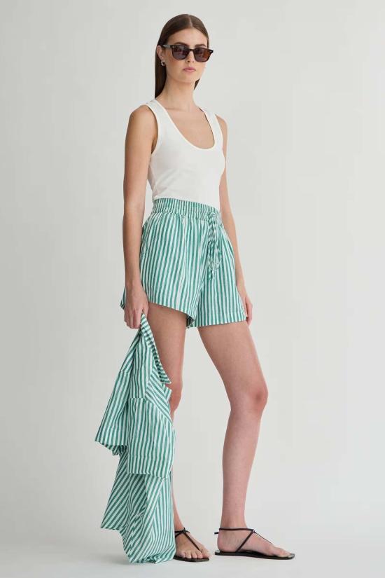  어피스 어파트 숏팬츠 Apiece Apart Trail Short Yarn 염색 스트라이프 - APIECE APART
