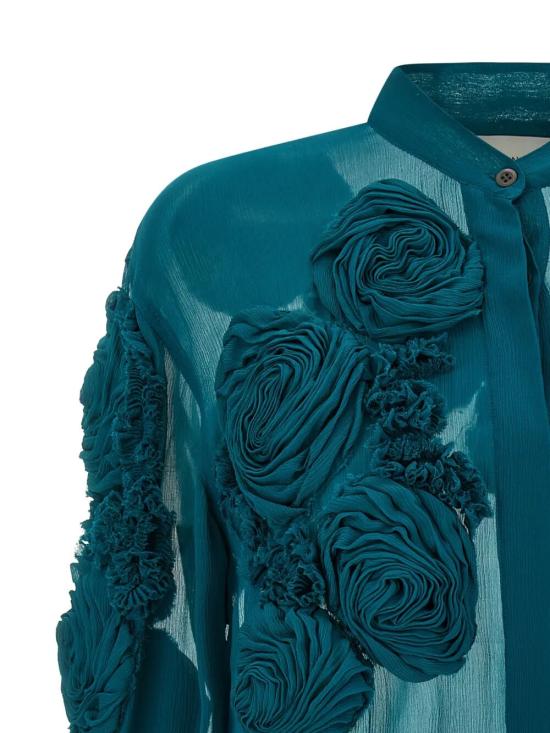 26SS 드리스 반 노튼 블라우스 0107623376 508 PETROL - DRIES VAN NOTEN