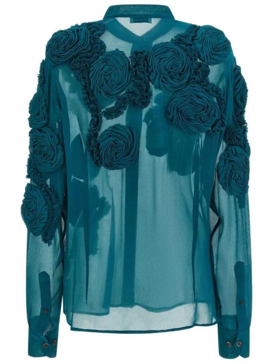 26SS 드리스 반 노튼 블라우스 0107623376 508 PETROL - DRIES VAN NOTEN