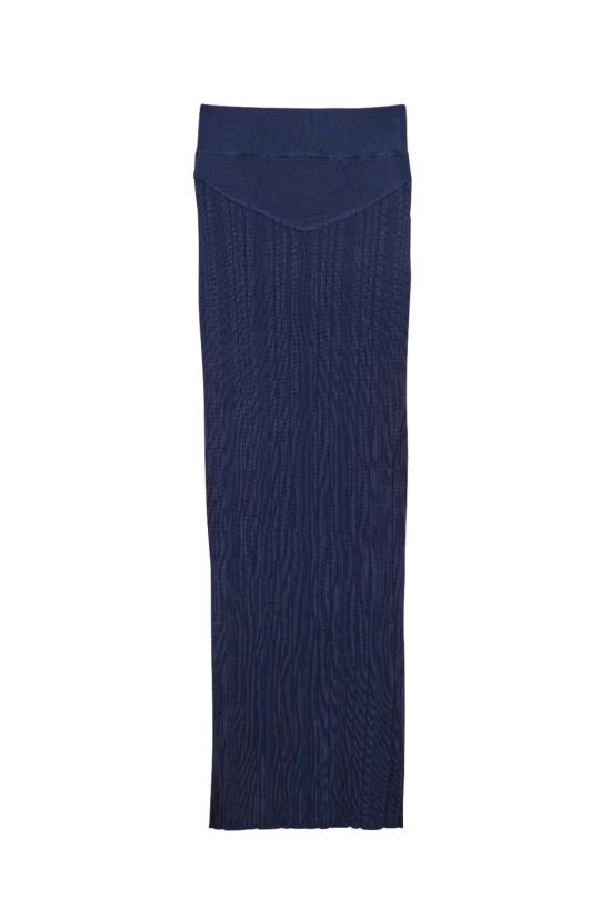  플뢰르 뒤 말 롱 스커트 립 맥시  미드나잇 네이비