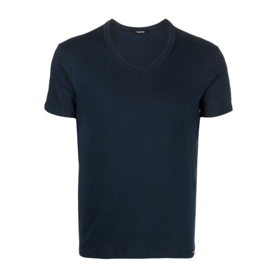 26SS 톰포드 V넥 반팔 티셔츠 T4M091040 412 BLUE