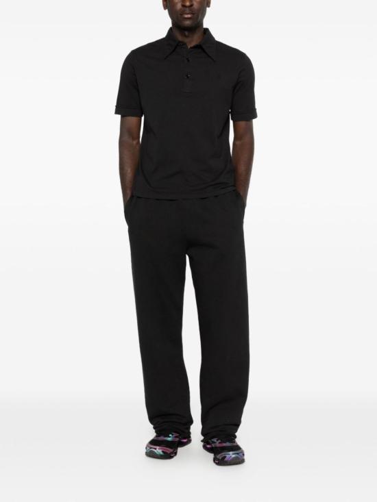  MM6 메종마르지엘라 폴로 티셔츠 Mm6 메종 마르지엘라 로고 코튼 폴로 셔츠 블랙 - MM6 MAISON MARGIELA