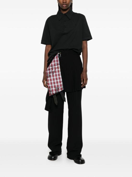  MM6 메종마르지엘라 폴로 티셔츠 Mm6 메종 마르지엘라 로고 코튼 폴로 셔츠 블랙 - MM6 MAISON MARGIELA