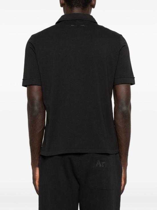  MM6 메종마르지엘라 폴로 티셔츠 Mm6 메종 마르지엘라 로고 코튼 폴로 셔츠 블랙 - MM6 MAISON MARGIELA