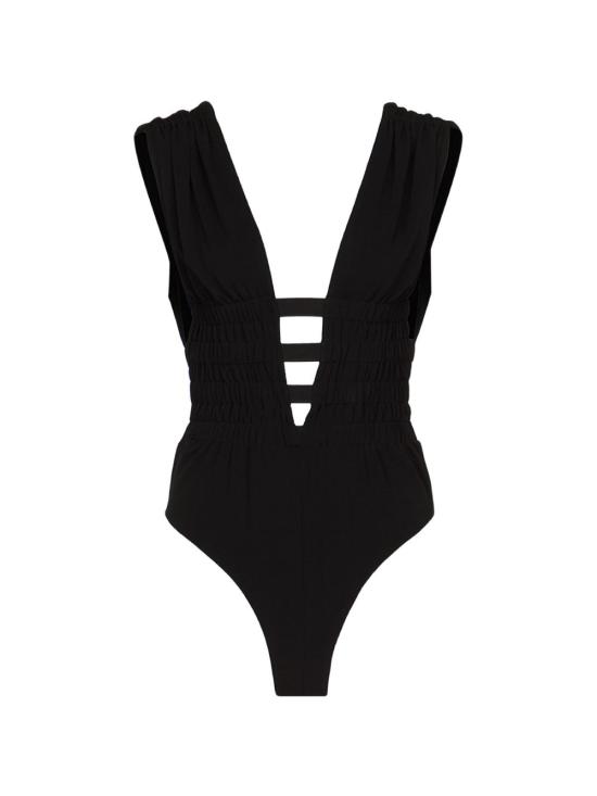 26SS 알라이아 바디수트 티셔츠 AA9B0476J090C 995 BLACK