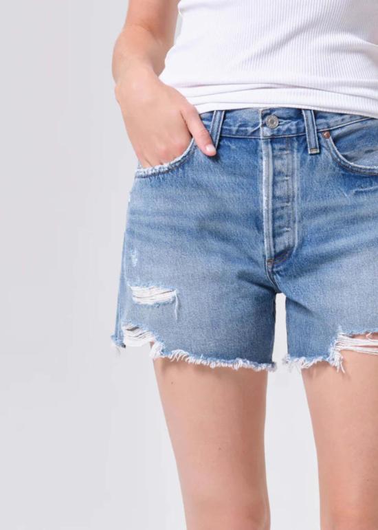  에이골디 데님 숏팬츠 아골드 파커 롱 데님 반바지 - AGOLDE