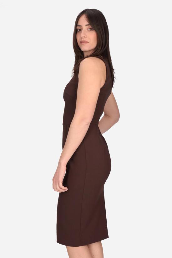 26SS 엘리자베타프랜치 미디 원피스 AB94162E2 644 Brown - ELISABETTA FRANCHI