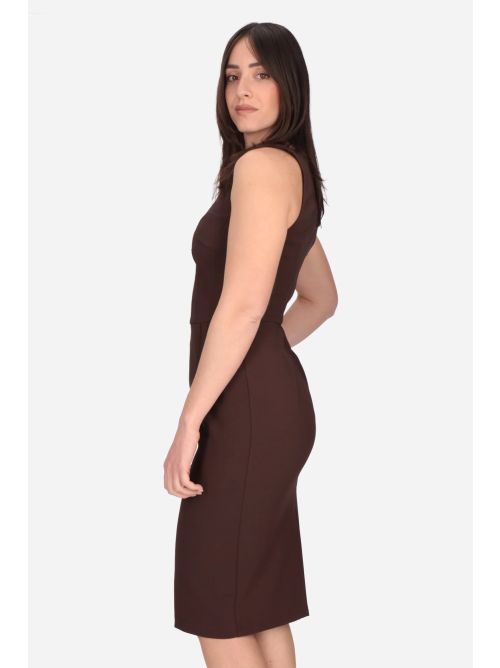 26SS 엘리자베타프랜치 미디 원피스 AB94162E2 644 Cacao - ELISABETTA FRANCHI