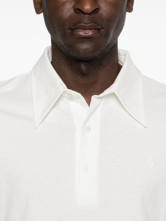  MM6 메종마르지엘라 폴로 티셔츠 Mm6 메종 마르지엘라 로고 코튼 폴로 셔츠 화이트 - MM6 MAISON MARGIELA