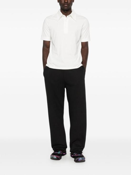  MM6 메종마르지엘라 폴로 티셔츠 Mm6 메종 마르지엘라 로고 코튼 폴로 셔츠 화이트 - MM6 MAISON MARGIELA