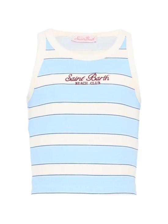 26SS [키즈] 세인트바쓰 티셔츠 BLUE002 02676L RIB STB BEACH STRIPES EMBROIDERED 3161