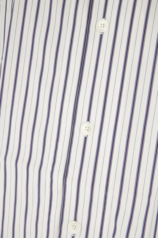 26SS 아미 스트라이프 코튼 숏슬리브 아미 드 하트 와이드 셔츠 USH809CO0220 A074 BLANC ENCRE - AMI