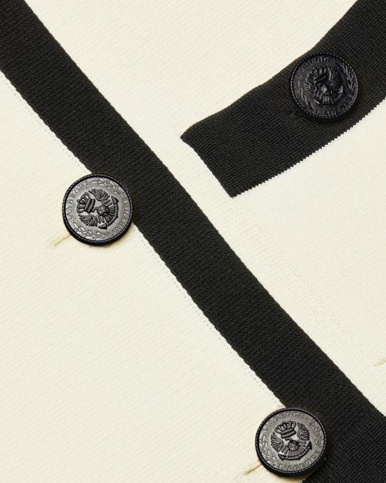  라장스 자켓 자누 니트 크롭 재킷 빈티지 화이트/블랙 - L'AGENCE