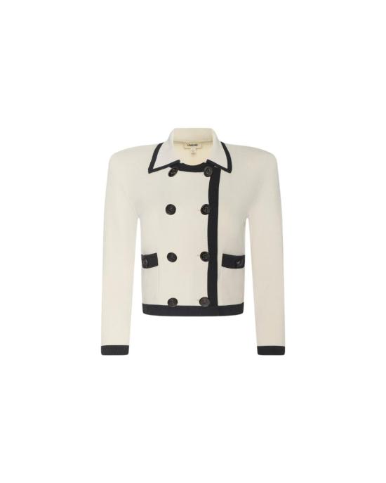  라장스 자켓 자누 니트 크롭 재킷 빈티지 화이트/블랙