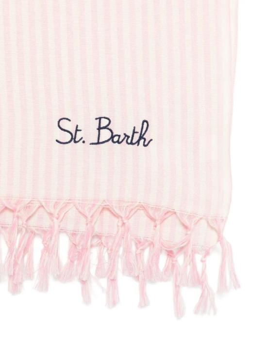 26SS 세인트바쓰 비치용품 FOUL002 00198L 098 21 WHITE PINK EMBROIDERED - MC2 SAINT BARTH