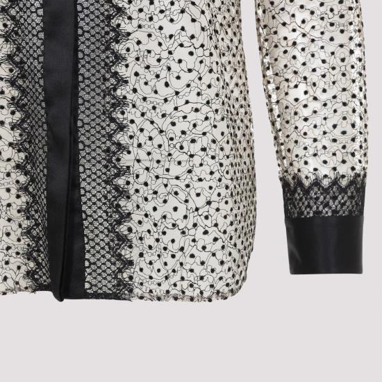  톰포드 블라우스 톰 포드 플록 폴카 도트 셔츠 JNC 누드 블랙 - TOMFORD