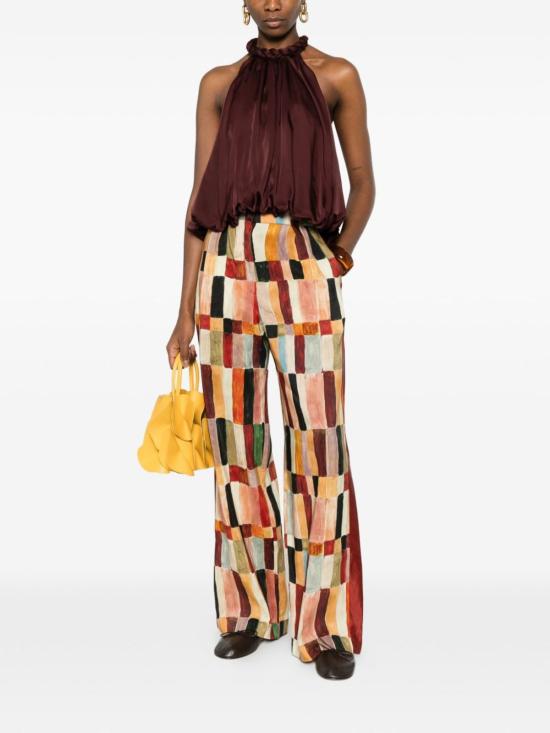  짐머만 블라우스 지머만 루나 실크 탑 보르도 - ZIMMERMANN