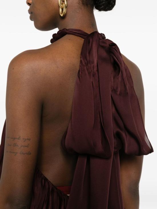  짐머만 블라우스 지머만 루나 실크 탑 보르도 - ZIMMERMANN