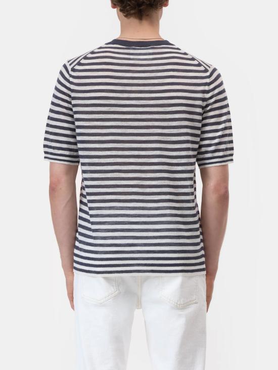 26SS 클로즈드 반팔 티셔츠 미스토 리노 아 리게 블루/비앙코의 말리아 - CLOSED