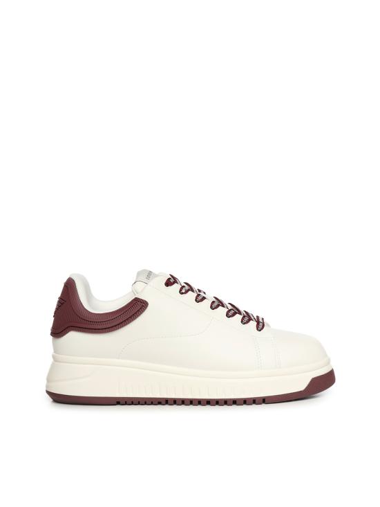 26SS 엠포리오 아르마니 스니커즈 EM003663 AF18212M0363 White bordeaux
