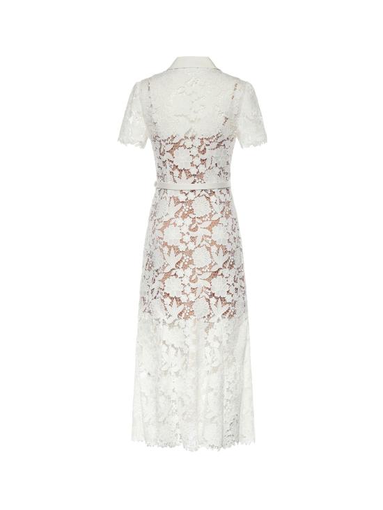  셀프 포트레이트 롱 원피스 레이스 미디 드레스 화이트 - SELF PORTRAIT