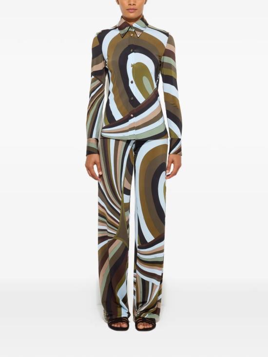 26SS 푸찌 스트레이트 팬츠 6HJT306H757008 Green - PUCCI