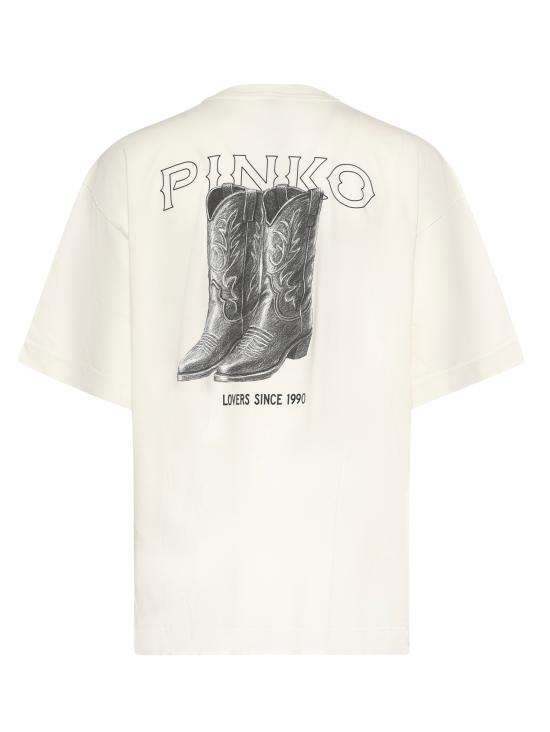 26SS 핑코 반팔 티셔츠 106872 A3B3Z05 White - PINKO
