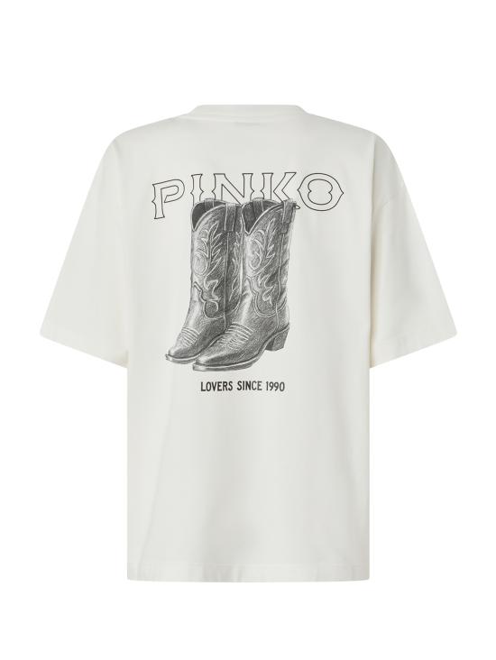 26SS 핑코 반팔 티셔츠 106872 A3B3Z05 White - PINKO