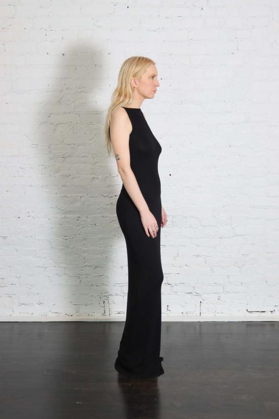  엔자 코스타 롱 원피스 실크 골지 민소매 보트넥 플루이드 맥시 드레스 - ENZA COSTA