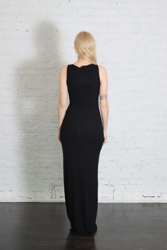  엔자 코스타 롱 원피스 실크 골지 민소매 보트넥 플루이드 맥시 드레스 - ENZA COSTA