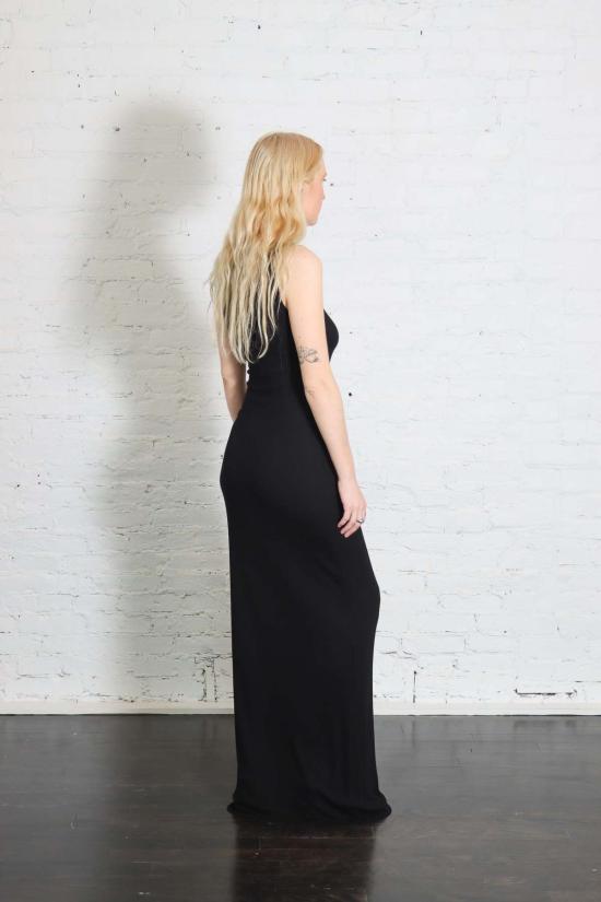  엔자 코스타 롱 원피스 실크 골지 민소매 보트넥 플루이드 맥시 드레스 - ENZA COSTA