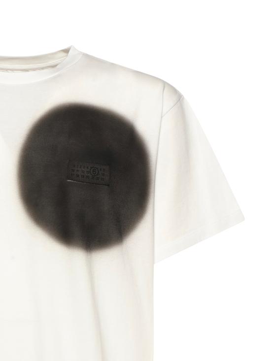 26SS MM6 메종마르지엘라 스프레이 페인트 티셔츠 SH0GC0067 M20048101 Beige - MM6 MAISON MARGIELA