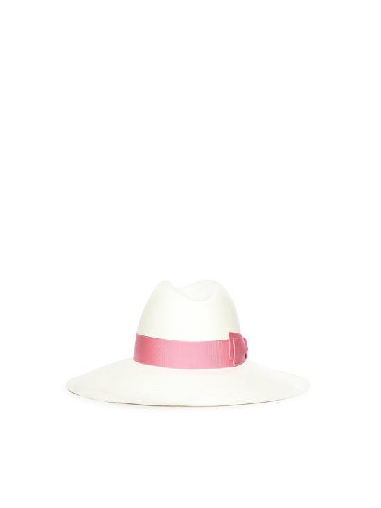 26SS 보르살리노 버킷햇 232171 01A5 SBIANCATO CINTA ROSA - BORSALINO