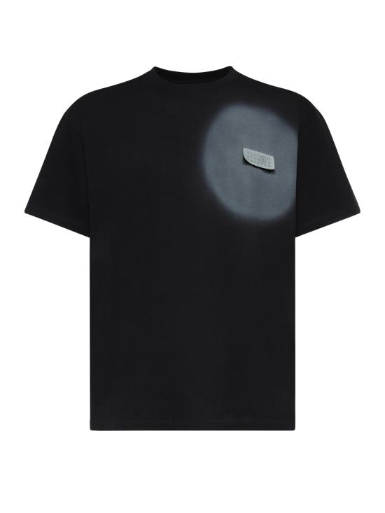 26SS MM6 메종마르지엘라 스프레이 페인트 티셔츠 SH0GC0067 M20048900 Black