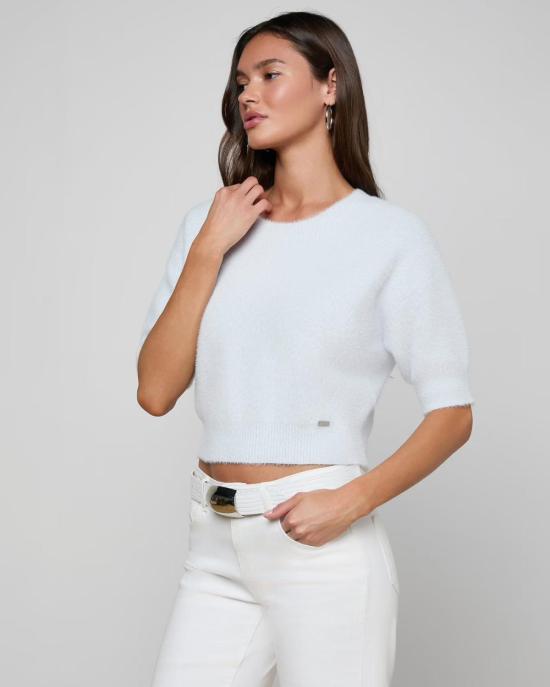  라장스 스웨터 기네비어 SS 크롭 크루  페일 미스트 블루 - L'AGENCE
