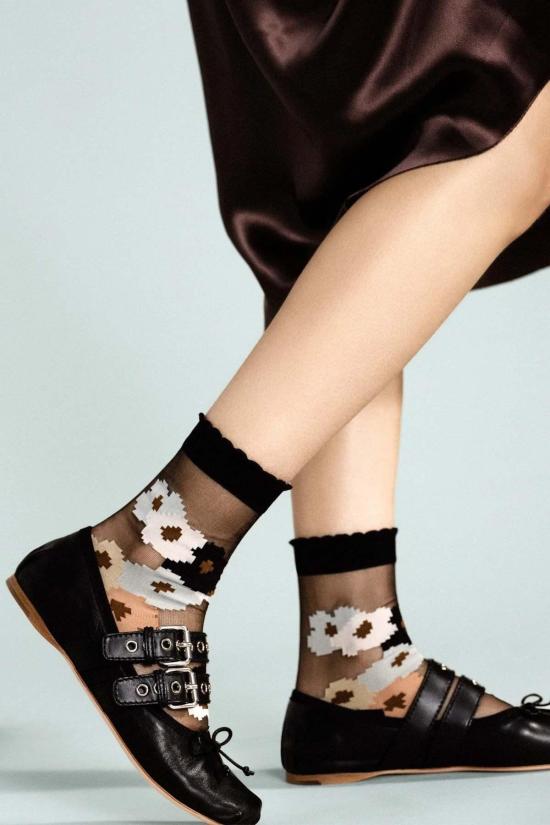  한셀 프롬 바젤 양말 마고 쉬어 크루삭스 블랙 - HANSEL FROM BASEL