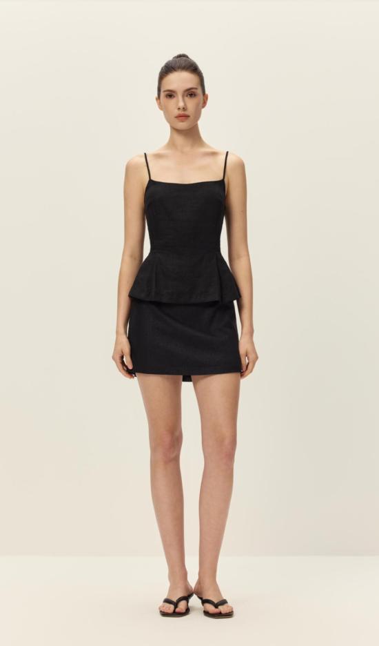  엘로디 블라우스 엘러리 탑 블랙 - ELODIE