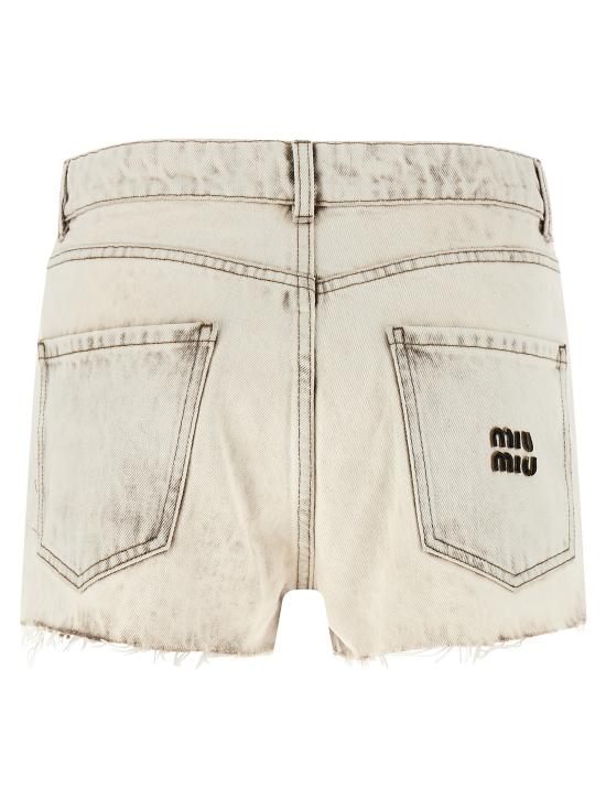 26SS 미우미우 데님 숏팬츠 GWP602SOOO183TF0009 Gray - MIU MIU