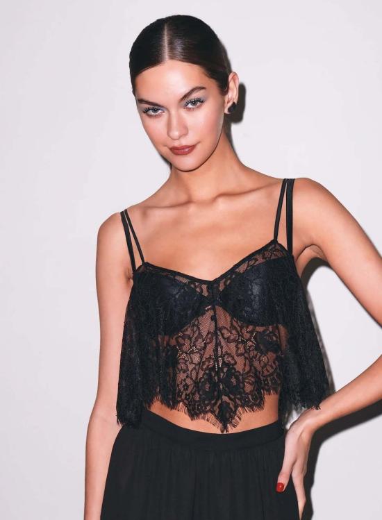  플뢰르 뒤 말 캐미솔 Fleur Du Mal Juliet 레이스 플러터 캐미 블랙 - FLEUR DU MAL