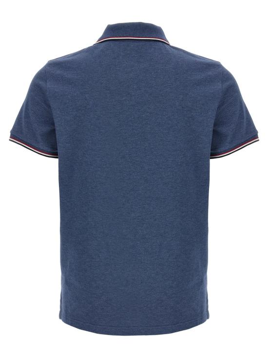  몽클레어 폴로 티셔츠 몽클레르 삼색 디테일 폴로 셔츠 블루 - MONCLER