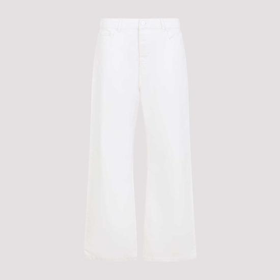  아미 데님 팬츠 알렉상드르 마티우시 라지핏 진 블랑 크림 - AMI