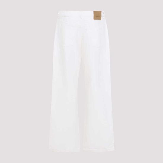  아미 데님 팬츠 알렉상드르 마티우시 라지핏 진 블랑 크림 - AMI