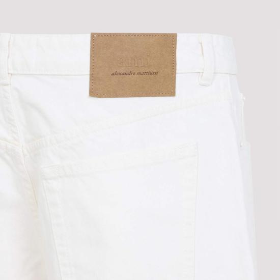  아미 데님 팬츠 알렉상드르 마티우시 라지핏 진 블랑 크림 - AMI